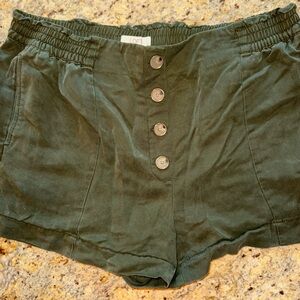 LOFT Women's Green Button-Front Shorts
